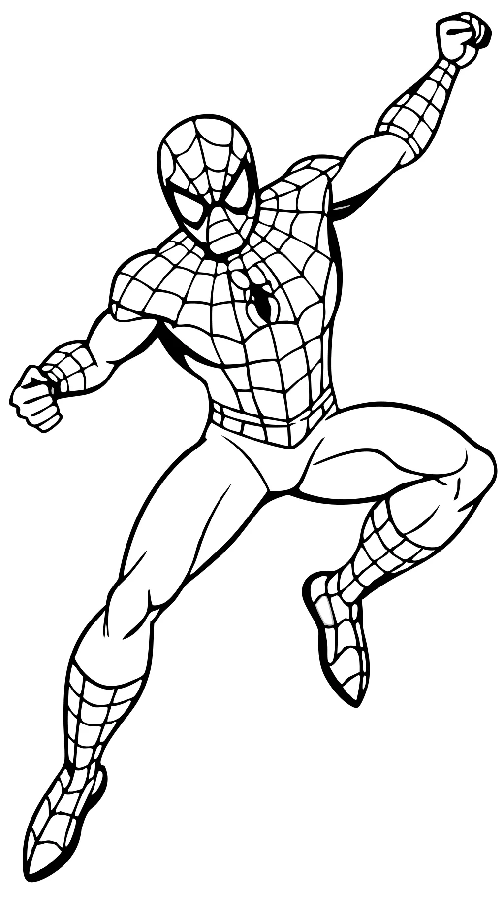 pages à colorier Spiderman en pleine page